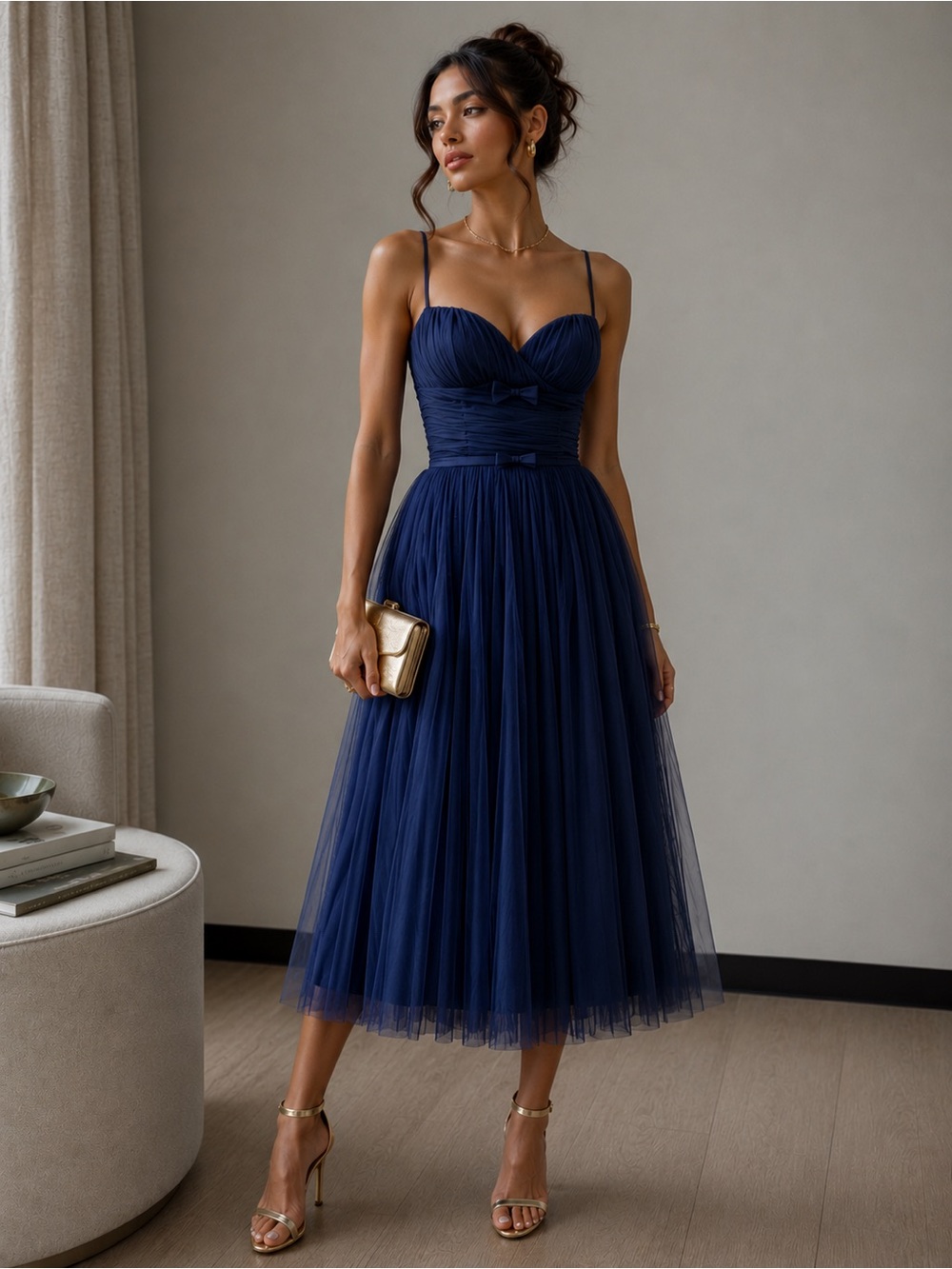 NWT Alex & Sophia Tulle Midi Dress Juniors Sz 5/6 Macy’s cocktail $159 Formal